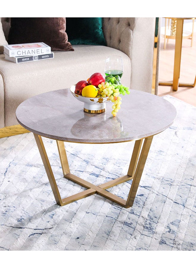 DANUBE HOME Beaver Coffee Table Multifunctional Living Room Table Space Saving Center Table Modern Design Furniture For Home 80x80x45 cm Grey Marble/Brushed Gold  - Image 2