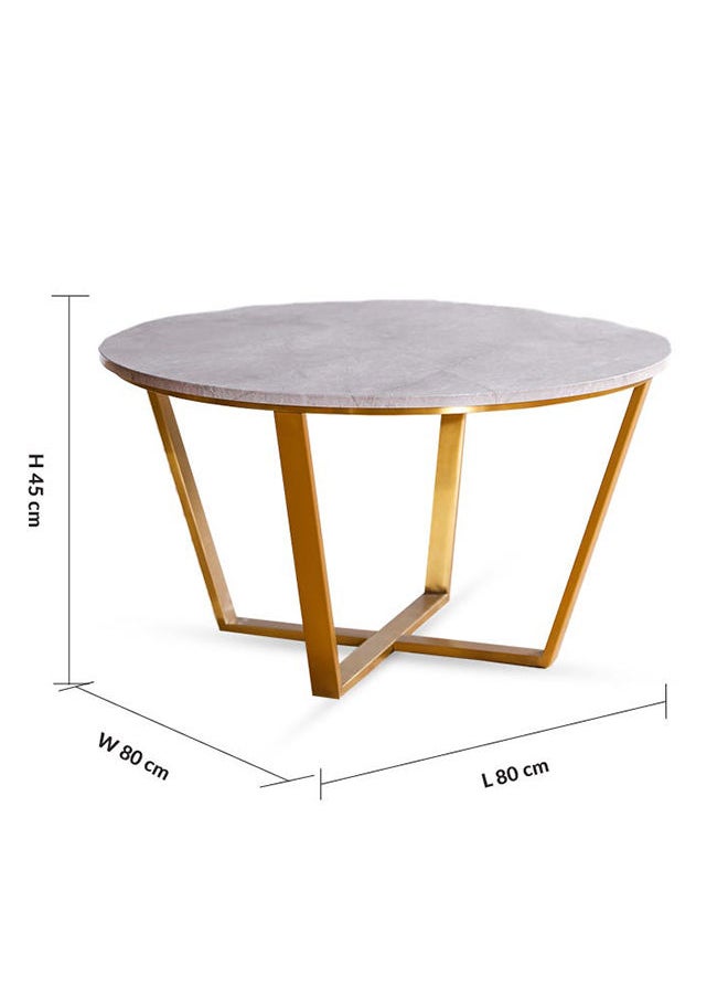 DANUBE HOME Beaver Coffee Table Multifunctional Living Room Table Space Saving Center Table Modern Design Furniture For Home 80x80x45 cm Grey Marble/Brushed Gold  - Image 4