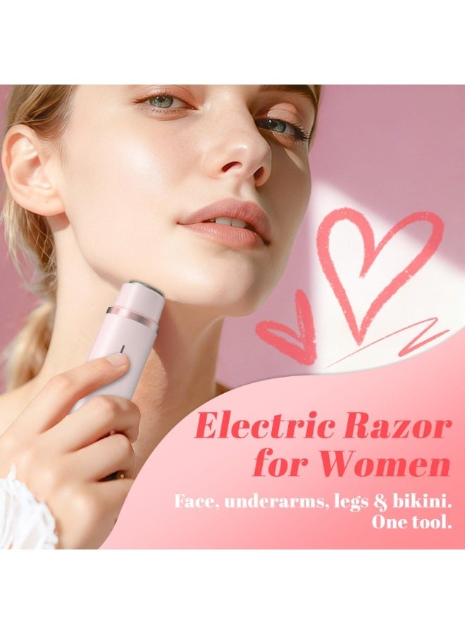 Zarra Traders 2-in-1 Bikini Trimmer & Facial Hair Remover for Women, Electric Razor, IPX7 Waterproof Rechargeable Lady Shaver for Face, Upper Lip, Bikini Area & Body (Pink) - Image 3