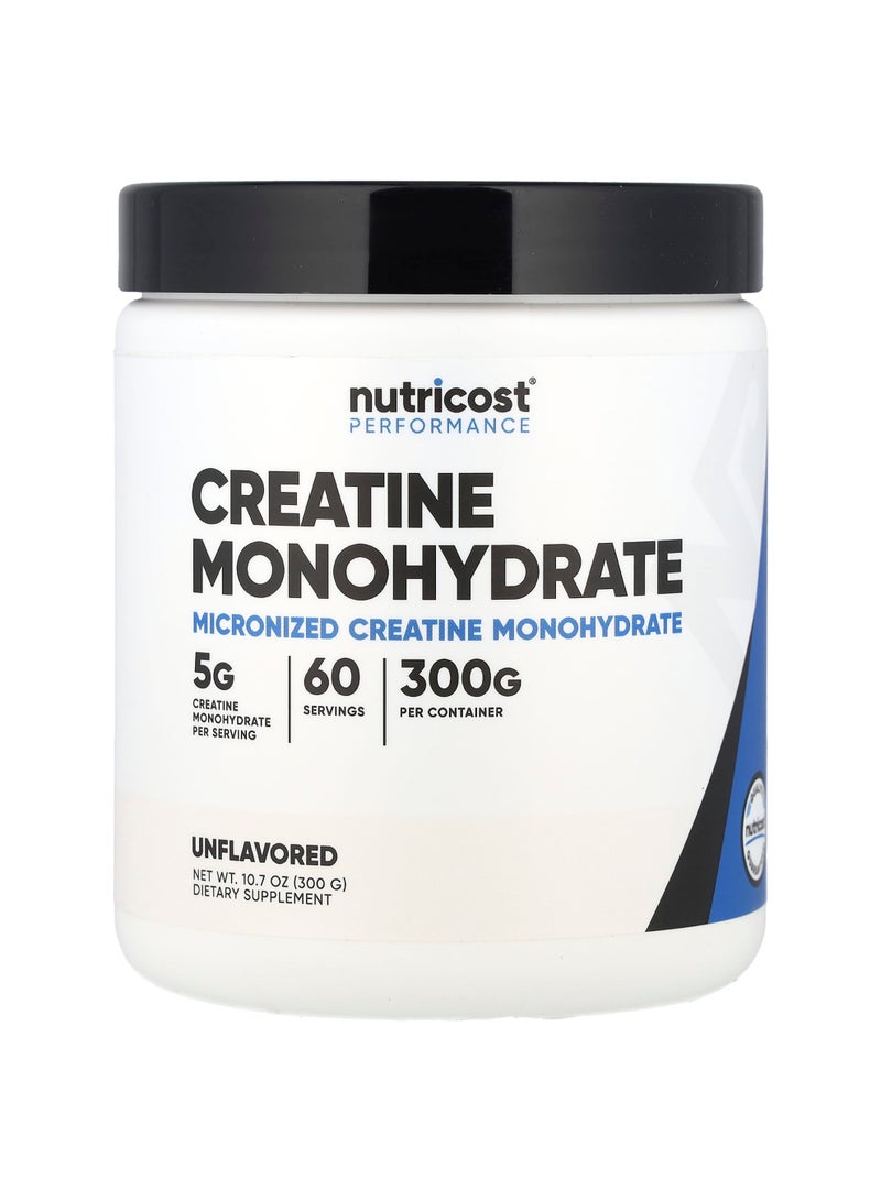 Nutricost Performance, Creatine Monohydrate, Unflavored, 10.7 oz (300 g)