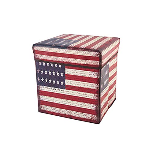 Sterling Stools for Sitting in Living Room Storage Stools for Sitting Storage Box for Toys of Kids - USA Flag Design Foldable Stool (31 x 31 x 31 cm) - Image 5