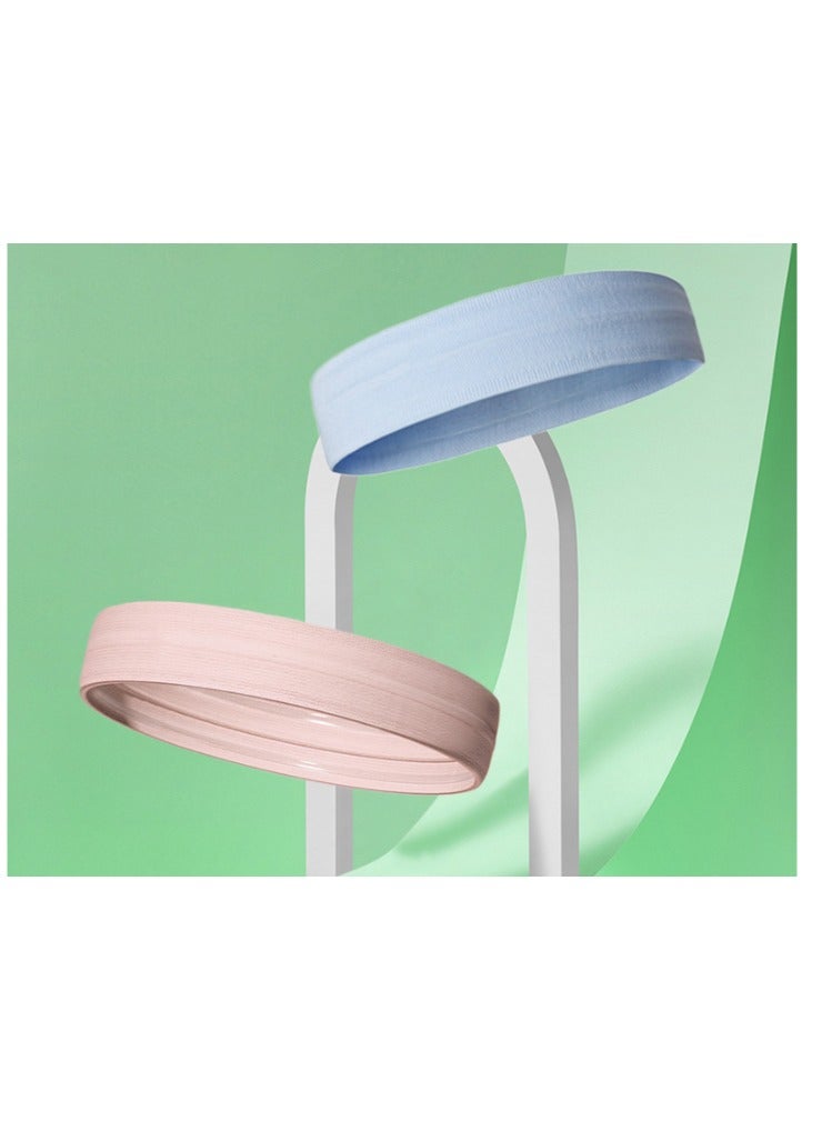 Loquat 2PCS Women's Headbands Athletic Yoga Workout Sports Exercise Headband Elastic Non Slip Sweat Wicking Summer Cloth Hair Bands Plain Colors - Image 1