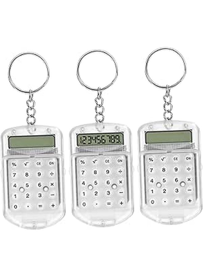 Mini Calculator 8 Digits Keychain Hard Plastic Portable For School Office Gift - Image 1