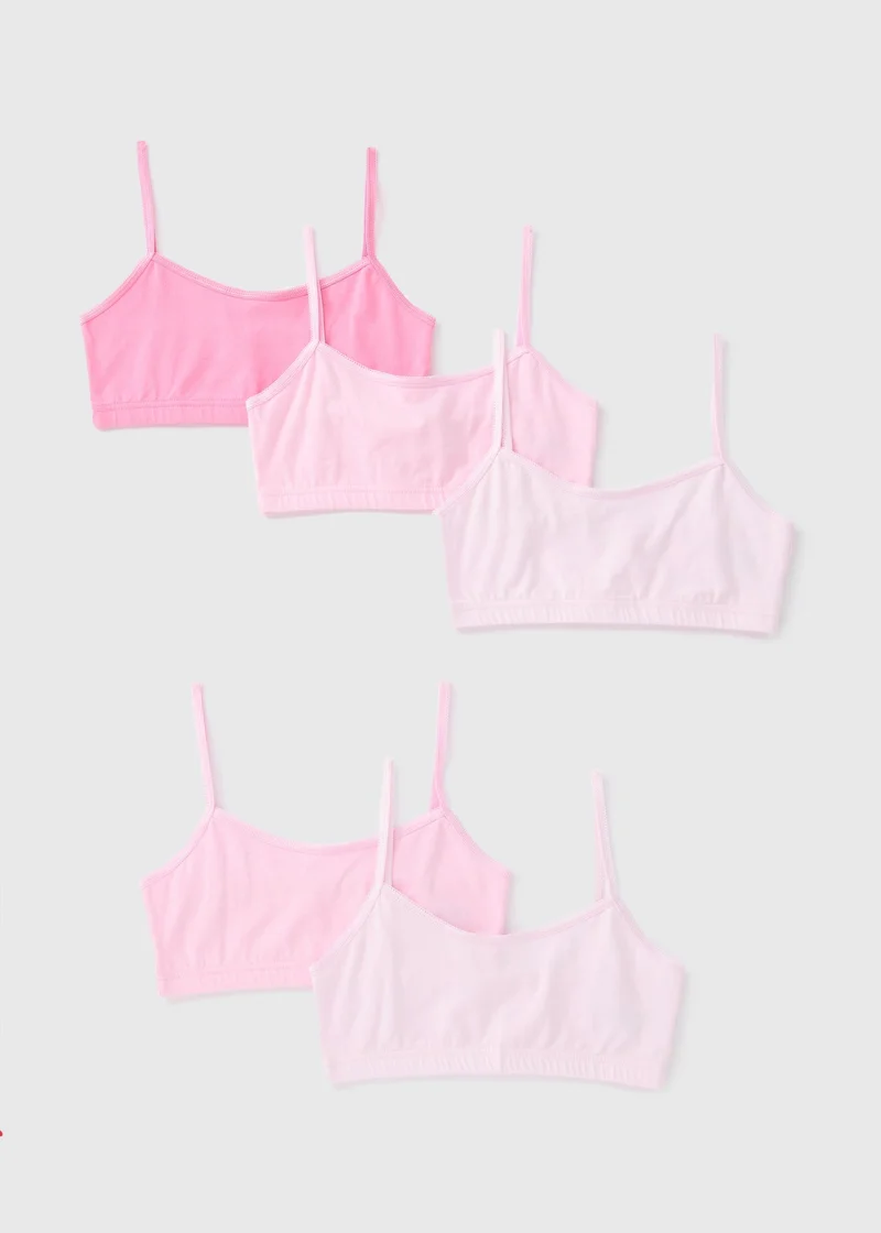 Matalan 5 Pack Pink Crop Tops