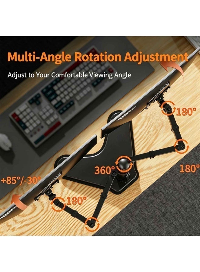 Dual Monitor Free-Standing Desk Stand,Adjustable Stand,for 2 Screens up to 32 Inch Heavy-Duty Fully Adjustable Arms with Max VESA 100x100mm - Image 4
