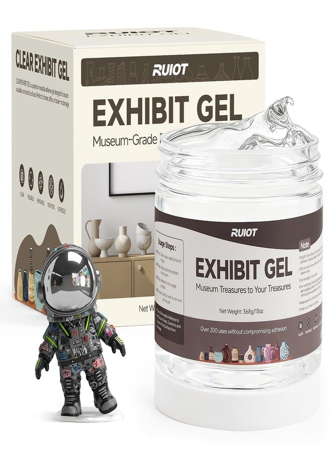 Ruiot 13oz Clear Exhibit Gel to Keep Things in Place. Removable Museum Exhibit Putty Provides Invisible Protection for Treasures, Reusable Transparent Exhibit Wax for Fixed Collection and Decorations. - Image 1