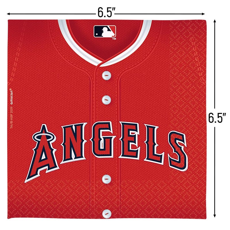 Amscan Angels™ Red Luncheon Paper Napkins - 6.5" (Pack of 36) - Perfect for Baseball Themed Parties, Tailgates & Celebrations - Image 2