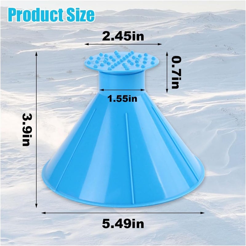 GLSOWEE 4PCS Ice Scrapers for Car Windshields, 2-in-1 Cone Snow Scraper, Magical Car Ice Scraper, Car Window Ice and Snow Scraper, Frost Wipe Scraper, Suitable for Most Car Models - Image 2