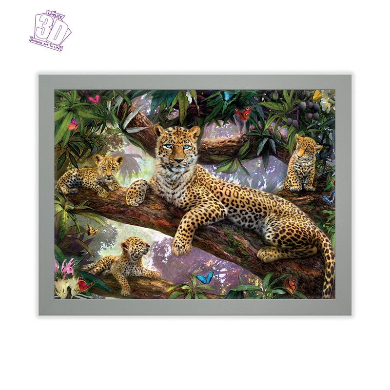 3D Livelife Leopard-themed Treat Top Lenticular Wall Art Poster Deluxe 3D Poster No Frame Perfect Wall Decor - Image 2