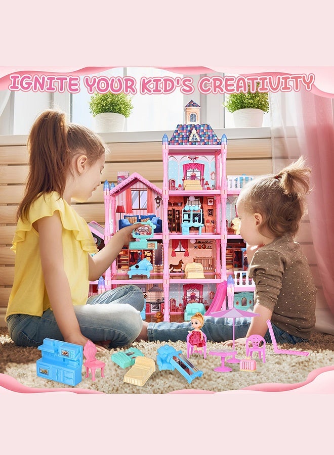 WALALLA Ultimate 29-Room Dollhouse with LED & Glow Features - DIY Dream House with Dolls, Puppies & Furniture, Interactive Playset for Girls Ages 3-8+ - Image 3