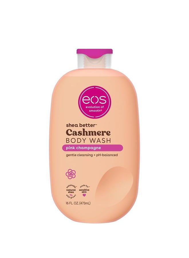 EOS Shea Better Cashmere Body Wash, Pink Champagne, Moisturizing and Nourishing, pH Balanced Creamy Gel Formula, Paraben & Phthalate Free, Sensitive Skin,16 fl oz - Image 1