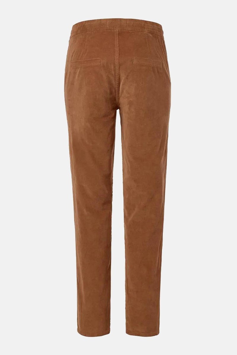 Tchibo Women Regular Fit Plain Pants, Brown  - Image 3
