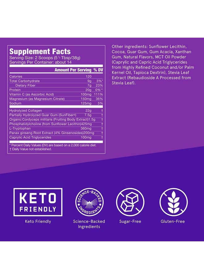 Bulletproof Dark Chocolate Energy Collagen Protein 18.8 Ounces Caffeinefree Fuel With Vitamins And Antioxidants  - Image 3