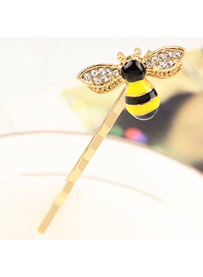 Yueton Pack Of 4 Women Honeybee Metal Hairpin Bee Crystal Hair Side Clip Barrette Bobby Pin Hairpin Hair Accessories - Image 5