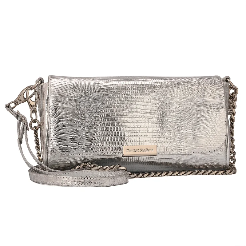 Carmen Steffens Silver Baguette Bag