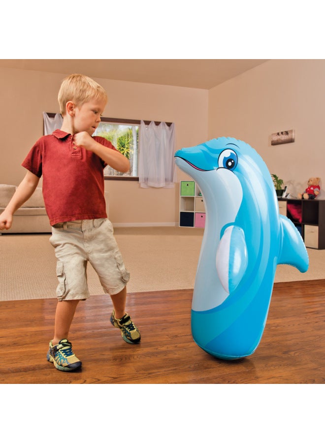 Children's Boxing Sandbag Inflatable Tumbler Toy Indoor Vertical Kids Fighting Exercise Male Haifen-Color:Upgraded Sika Deer About 82cm [foot Pump + Repair Patch]  - Image 3