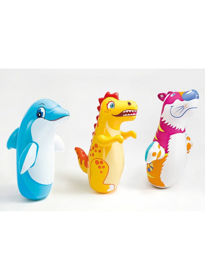 Children's Boxing Sandbag Inflatable Tumbler Toy Indoor Vertical Kids Fighting Exercise Male Haifen-Color:Upgraded Sika Deer About 82cm [foot Pump + Repair Patch]  - Image 5