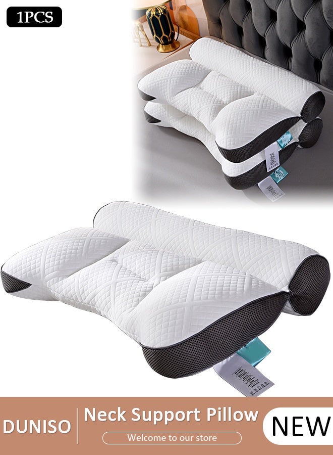 DUNISO 1PCS Comfort Ergonomic Pillow for Pain Relief Bed Pillow for Sleeping, Ergonomic Orthopedic Cervical for Neck and Shoulder Pain, Side Back Stomach Sleeper - Image 1