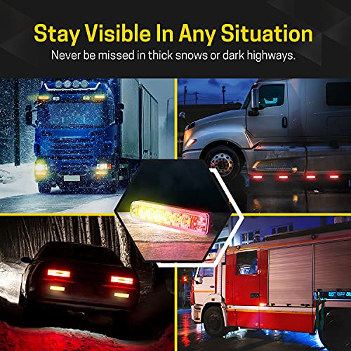 Unicorn Lighting Emergency Lights for Vehicles - WA01 (Amber/Red) 6 LED Strobe Lights for Truck and Cars, IP68 Waterproof, Easy Installation, 360-Degree Rotation Mount (2 Pack) - Image 5