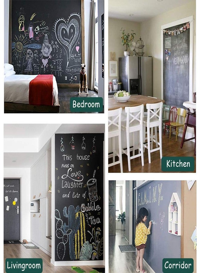 HeloHo 118"X 17.71" Black Chalkboard Paper for Walls Self Adhesive Removable Chalkboard Vinyl Paper Blackboard Wallpaper Peel and Stick for Home Office School Restaurant Furniture DIY Decor - Image 5