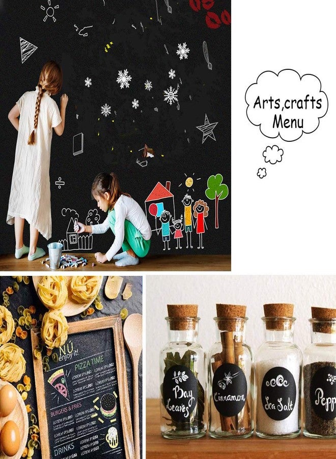 HeloHo 118"X 17.71" Black Chalkboard Paper for Walls Self Adhesive Removable Chalkboard Vinyl Paper Blackboard Wallpaper Peel and Stick for Home Office School Restaurant Furniture DIY Decor - Image 2