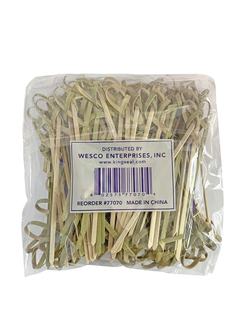 KingSeal 1000 Count | KingSeal Bamboo Wood Flower Knot Picks, Skewers, 3.5 Inches, Perfect for Cocktails and Appetizers, Bulk Pack - 10 Packs of 100 Each - Image 3