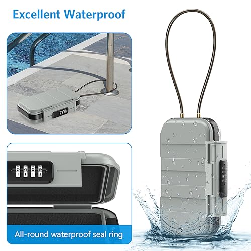 AMIR Portable Safe Box Combination Security Case LockBox with Code Waterproof AntiTheft Mini Travel Safe Box with Removable Chain Security Box for HomeOffice Grey - Image 3