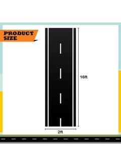 Remagr Racetrack Floor Running Black Racer Party Decoration Mat Road Table Runner Long Racetrack Tablecloth Drag For Party (Simple Style,16 Ft X 2 Ft)  - Image 2