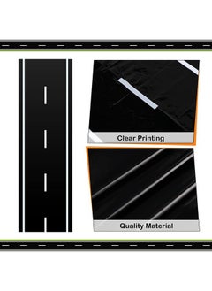 Remagr Racetrack Floor Running Black Racer Party Decoration Mat Road Table Runner Long Racetrack Tablecloth Drag For Party (Simple Style,16 Ft X 2 Ft)  - Image 3