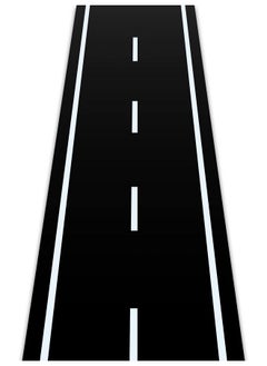 Remagr Racetrack Floor Running Black Racer Party Decoration Mat Road Table Runner Long Racetrack Tablecloth Drag For Party (Simple Style,16 Ft X 2 Ft)  - Image 1