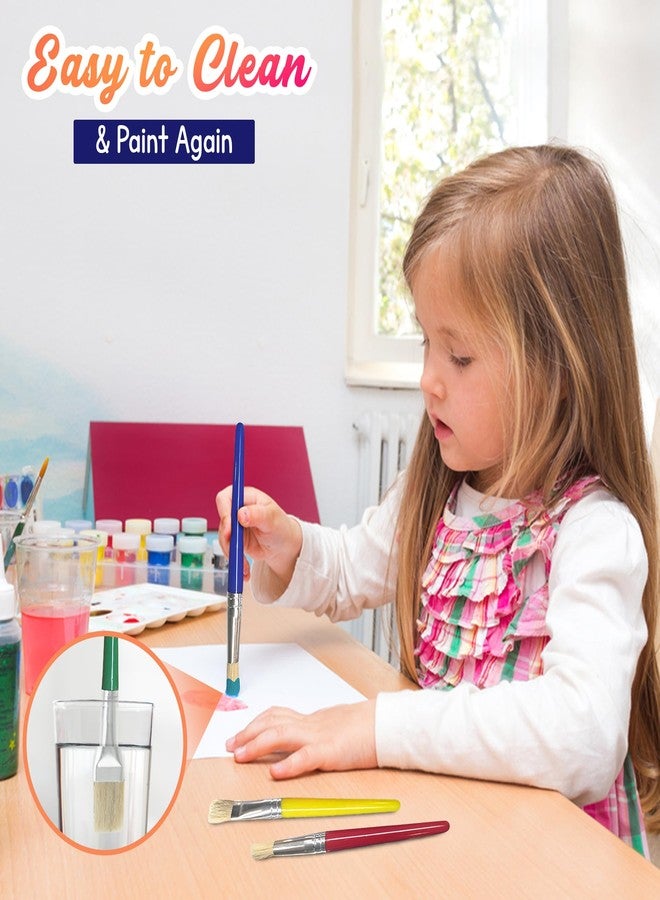 4E's Novelty 12Pcs Kids Paint Brushes, Thick Round & Flat Paint Tools for Kids Arts & Crafts, Preschool Toddler Paint Brush for Acrylic Paint, Teachers Classroom Supplies - Image 2