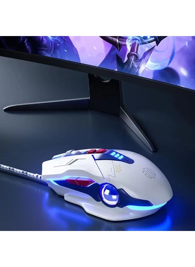Inphic W9P Glowing Computer Gaming Wired Mouse(Silent Version)