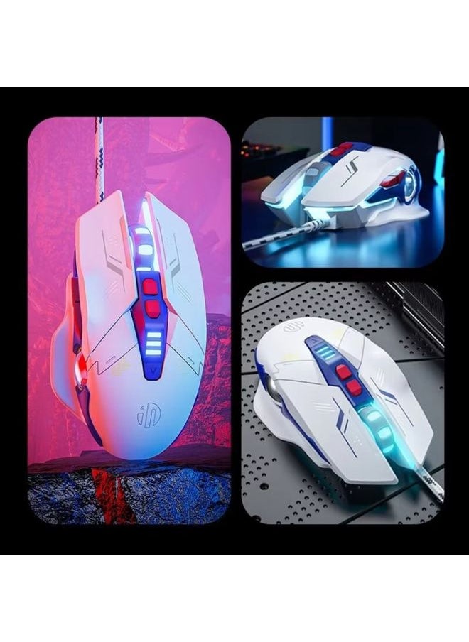 Inphic W9P Glowing Computer Gaming Wired Mouse(Silent Version)