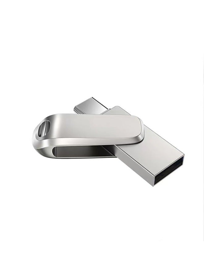 1 تيرابايت 2 تيرابايت هاتف محمول USB 128G كمبيوتر USB 32G ثنائي الاستخدام USB 64G توسيع USB Type-C512G-اللون: فضي-السعة: توسيع 512 جيجابايت  - Image 1