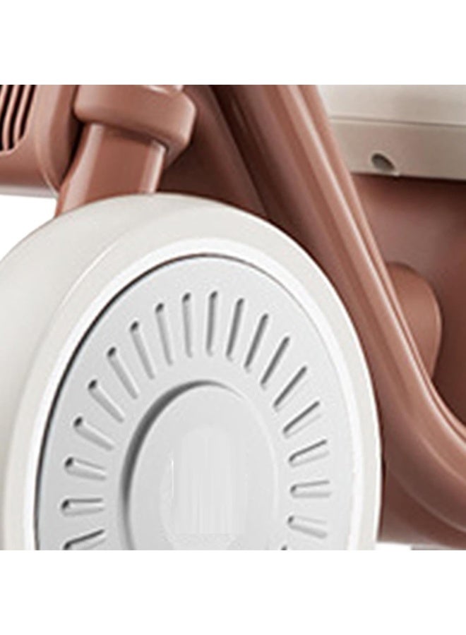 Baby Balance Bike with Sound & Light Anti-Tip Design With Silent Flashing Wheels Toddler Ride-On Toy Brown - Image 2