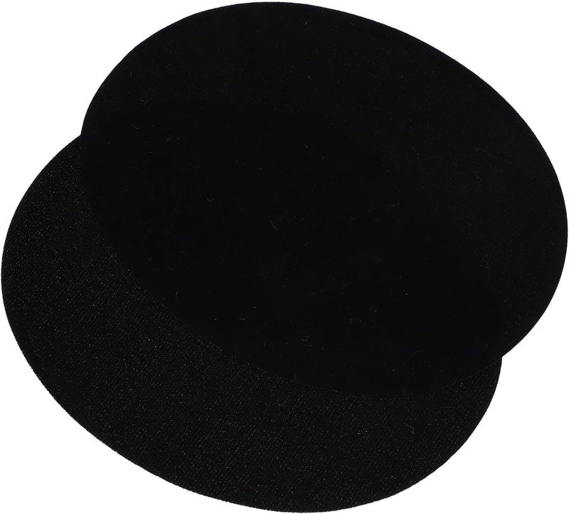 Oval Iron-on Clothes Repair Patches for Jeans Knee and Suit Elbow, Black Flocked Fabric Decorative Sewing Appliques, 1 Pair for Clothing Mending and Craft - Image 1