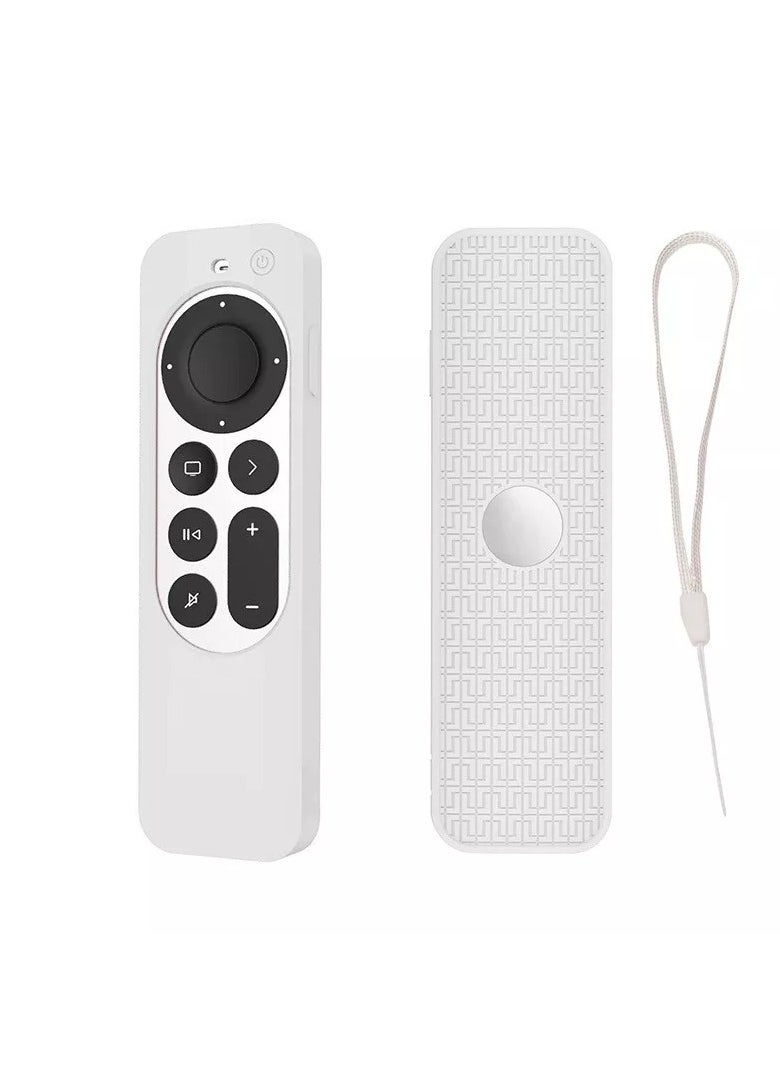 O Ozone Silicone Case for Apple TV 4K Siri Remote 2021 Cover, Anti Slip Protective Case for Apple TV 4K 6 Generation 2021 Remote Control, Apple 4K Siri Remote 2nd Gen Cover (White) 