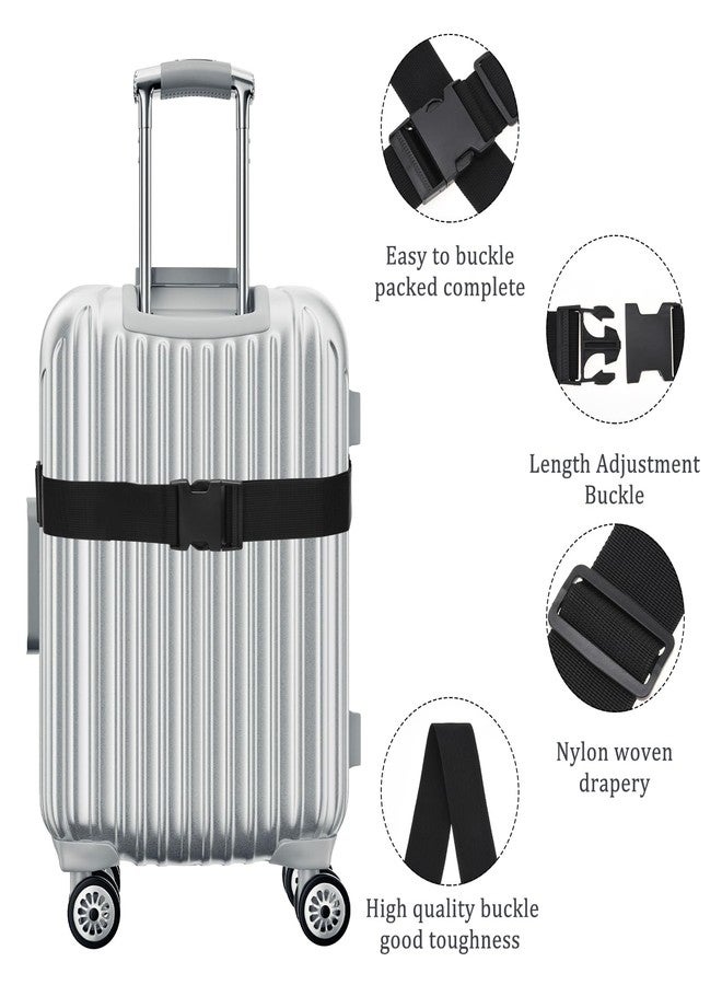 BASRI Luggage Belts for Suitcases 1.5" X6.5ft with Quick Released Buckle Adjustable Unisex 4 Pack (Black) - Image 5