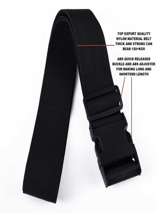 BASRI Luggage Belts for Suitcases 1.5" X6.5ft with Quick Released Buckle Adjustable Unisex 4 Pack (Black) - Image 3