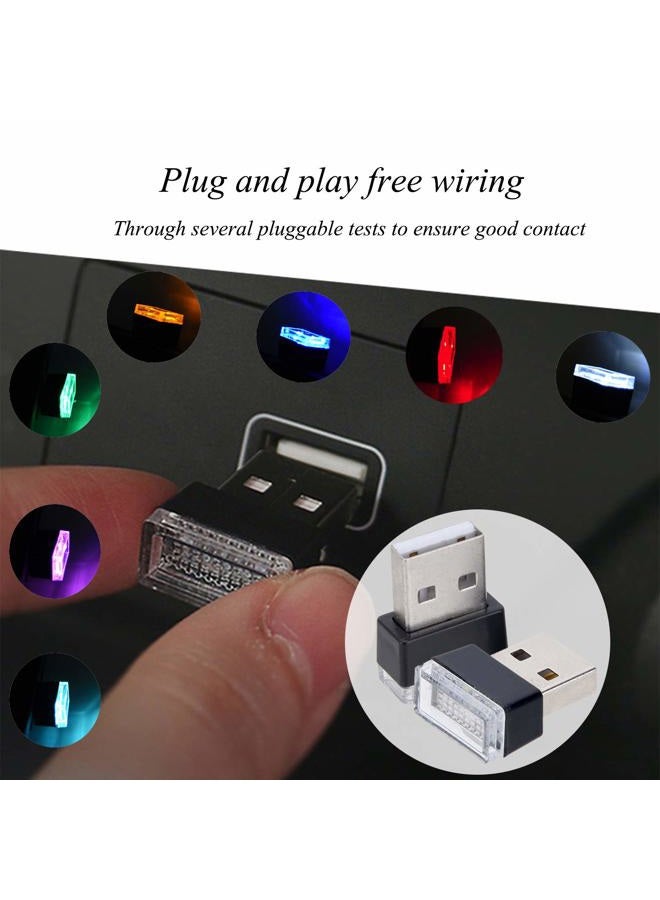 Febrytold 4Pcs Red USB Car Interior Atmosphere Lamps, Universal Mini Led USB Lights for Car Decoration, Lighting - Image 4