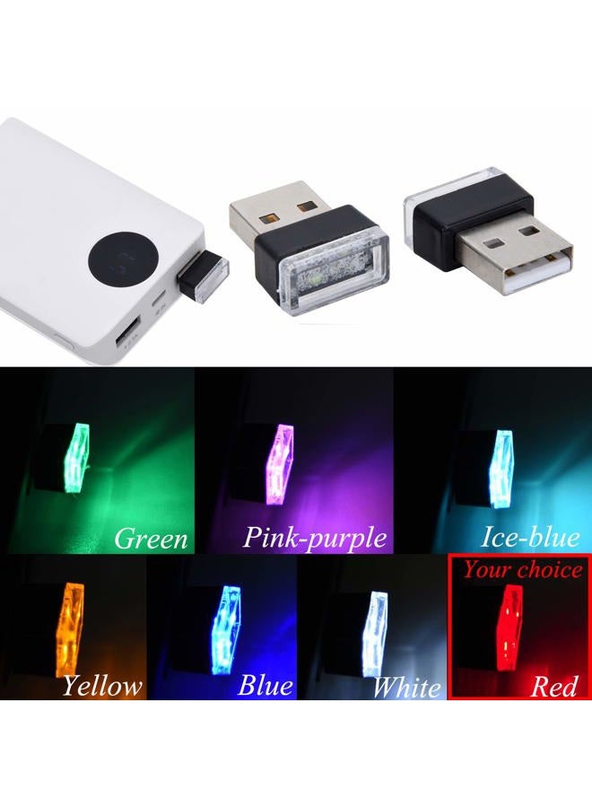 Febrytold 4Pcs Red USB Car Interior Atmosphere Lamps, Universal Mini Led USB Lights for Car Decoration, Lighting - Image 5