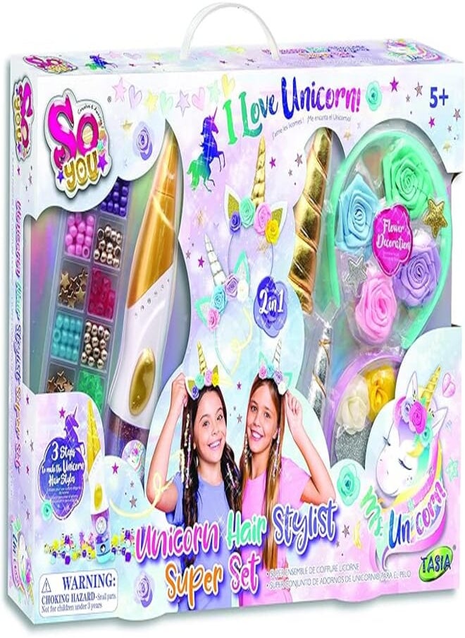 TASIA Tasia Unicorn Hair Stylist Set boy toys, girl toys, birthday gift, Christmas gift, growth, fun, for kids. 