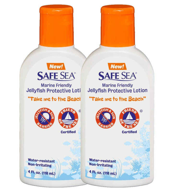 Safe Sea Anti Jellyfish Lotion Non Toxic Waterproof Protects Against Sea Lice Fire Coral Jelly Stings 2 pack no SPF