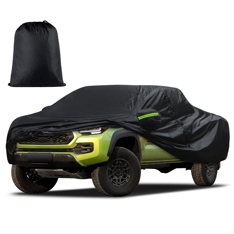 Migaven Car Cover Custom Fit for Toyota Tacoma 2005-2025, Waterproof All Weather for Automobiles Full Exterior Cover Rain Sun Snow Protector with Door Zipper Black - Image 1