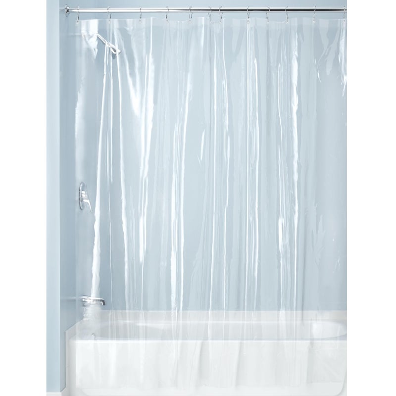 InterDesign iDesign Waterproof PEVA Plastic Shower Curtain Liner for Use Alone or With Fabric Curtain, 72â€ x 72â€, Clear - Image 4