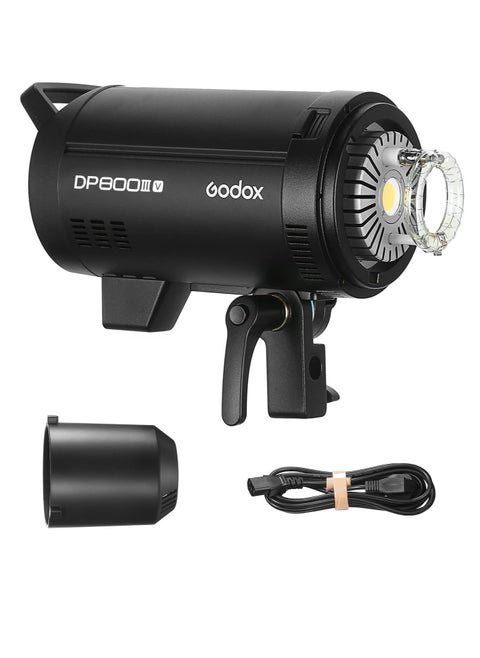 DP800III-V Studio Flash Powerful with 30W COB LED Modeling Lamp 5800K ± 200K, GN126 800Ws Professional Flash with Godox 2.4G Wireless X Flash Strobe System, Bowens Support