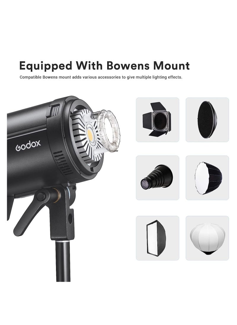 Godox - DP800III-V Studio Flash Powerful with 30W COB LED Modeling Lamp 5800K ± 200K, GN126 800Ws Professional Flash with Godox 2.4G Wireless X Flash Strobe System, Bowens Support - Image 1