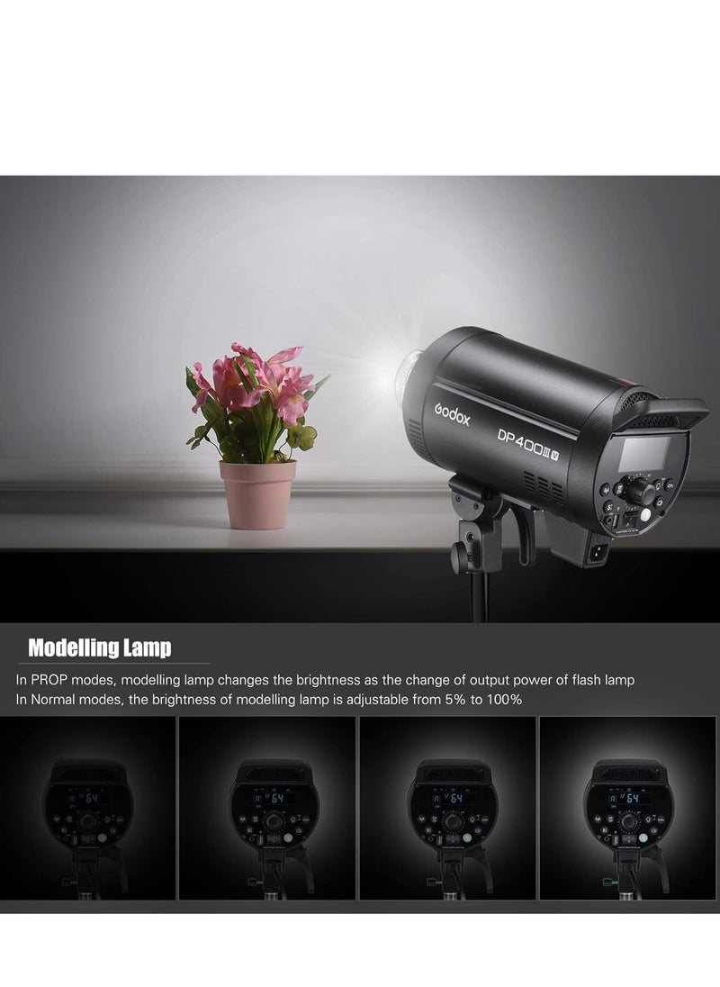 Godox - DP800III-V Studio Flash Powerful with 30W COB LED Modeling Lamp 5800K ± 200K, GN126 800Ws Professional Flash with Godox 2.4G Wireless X Flash Strobe System, Bowens Support - Image 1