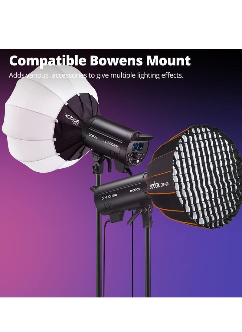 Godox - DP800III-V Studio Flash Powerful with 30W COB LED Modeling Lamp 5800K ± 200K, GN126 800Ws Professional Flash with Godox 2.4G Wireless X Flash Strobe System, Bowens Support - Image 1