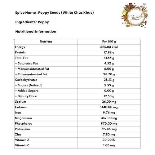 Chounk Spices Natural Poppy Seeds 50 gm Artificial Colors and Preservatives Free | Khus Khus | Khas Khas | Posta Dana | Khaskhas | White | No Coating - Image 3